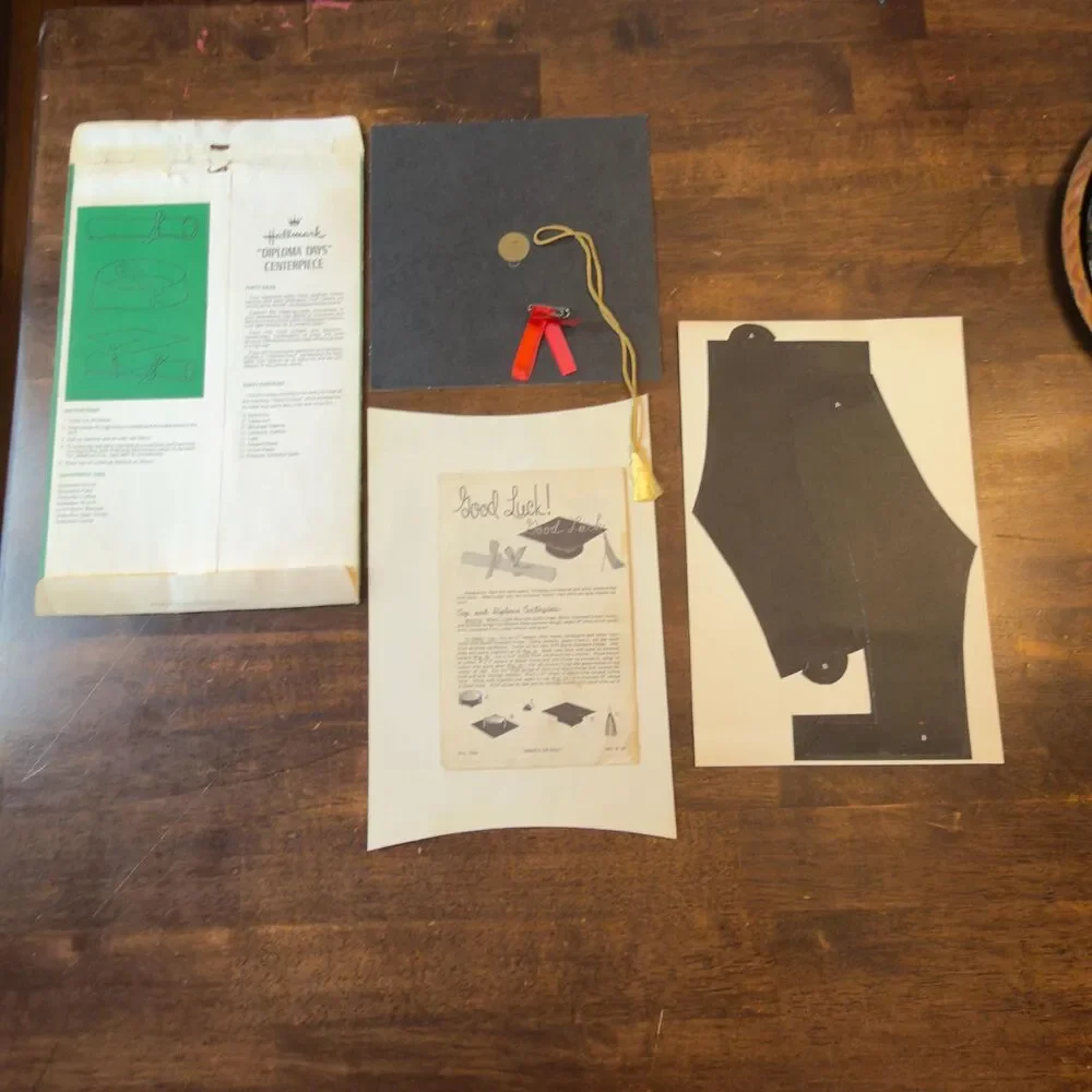 Rare Vintage 1960 Hallmark Diploma Days Graduation Centerpiece Kit Unused NOS